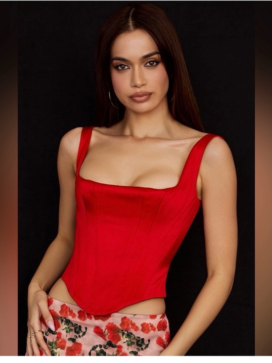 House of CB Tops - House of CB Red Corset Tank Top
